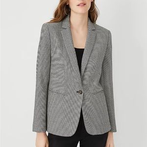 Ann Taylor black and white, small check/gingham pattern, blazer, size 12.
